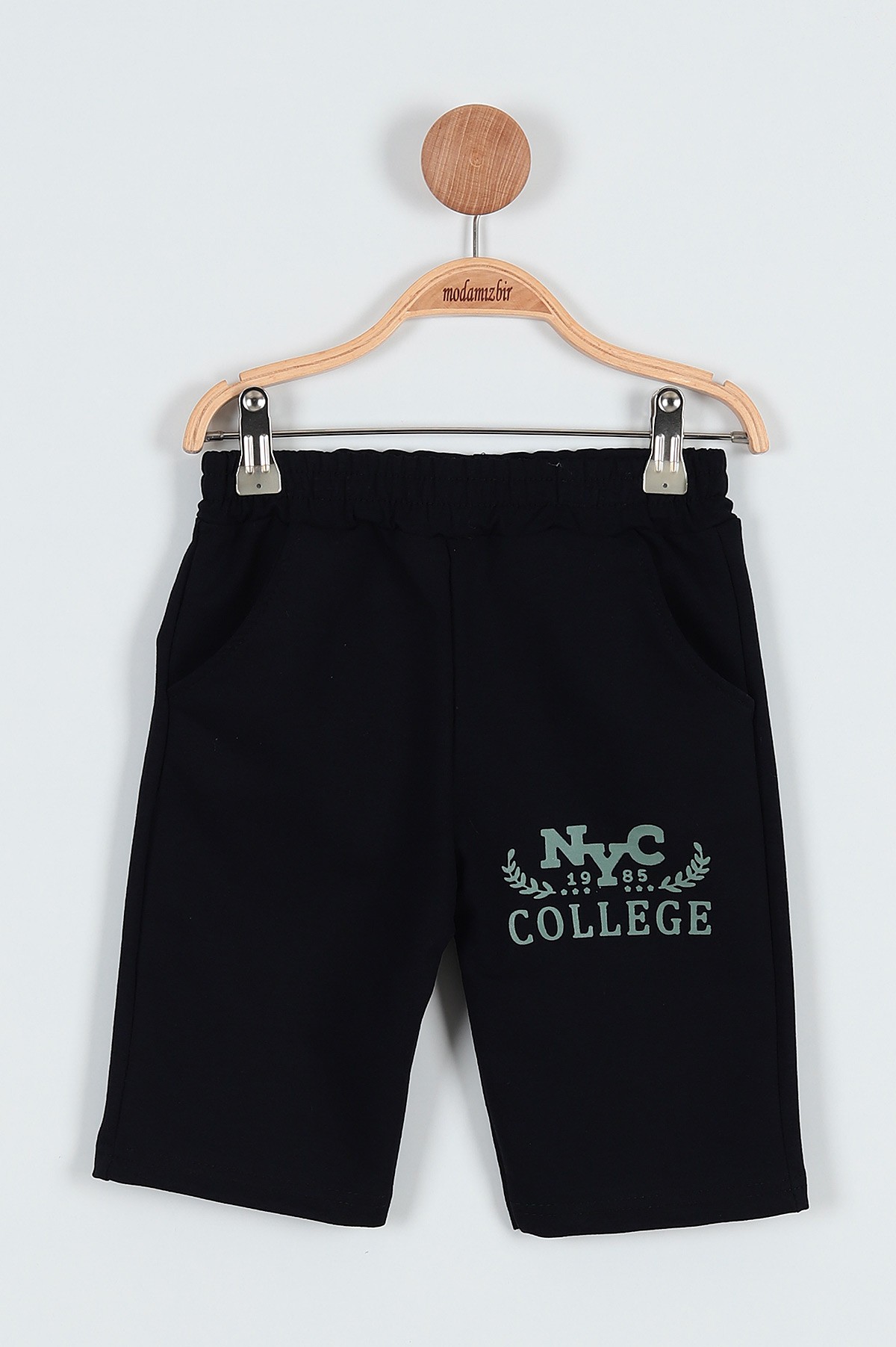 Yeşil (5-8 Yaş) Nyc College Kabartma Baskılı Şortlu Erkek Çocuk Takım 186778
