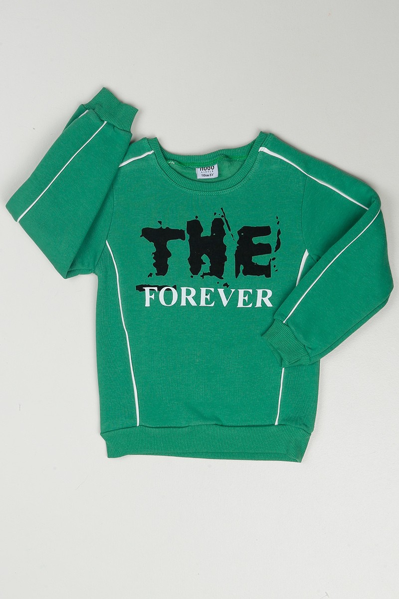 Yeşil (5-8 Yaş) The Forever Baskılı Erkek Çocuk Sweatshirt 85327