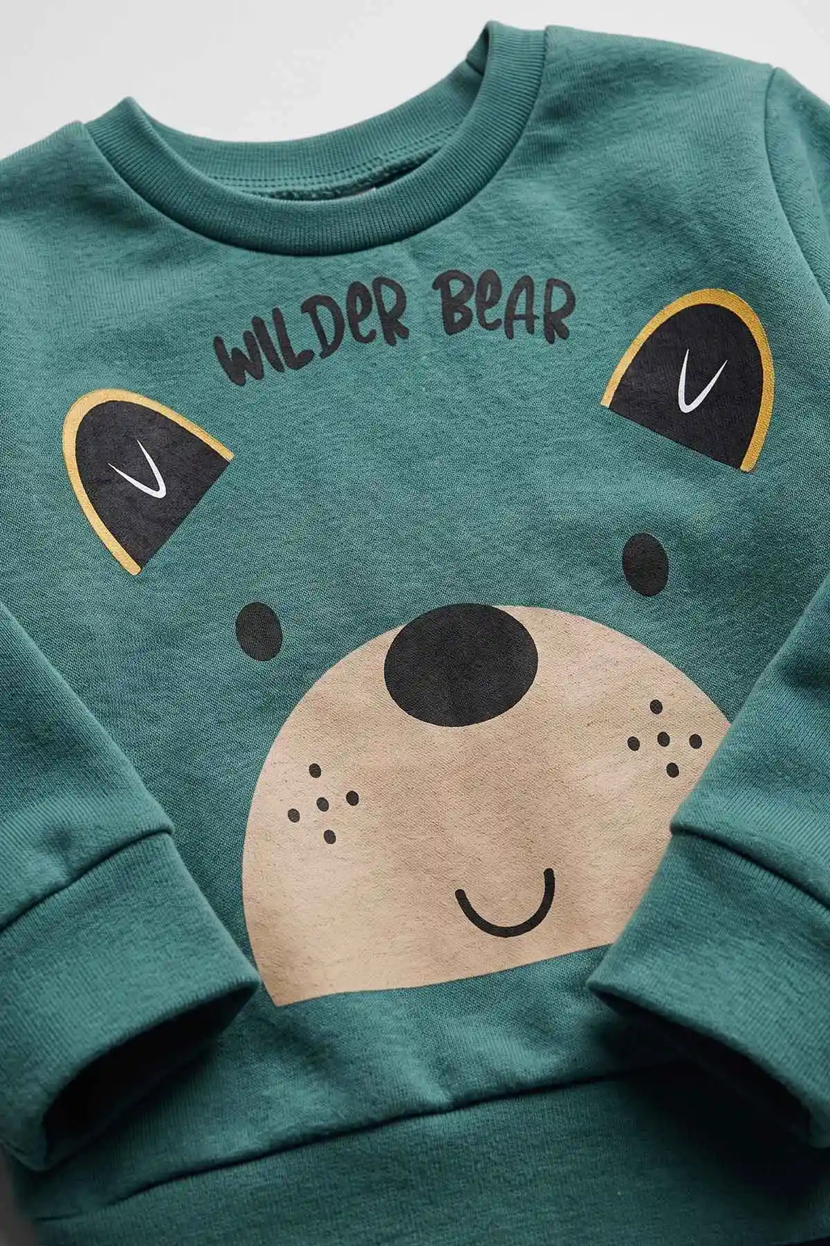 Yeşil (6-18 Ay)Wild Bear Baskılı Çıtçıtlı Çimalı Erkek Bebek Takım 477924