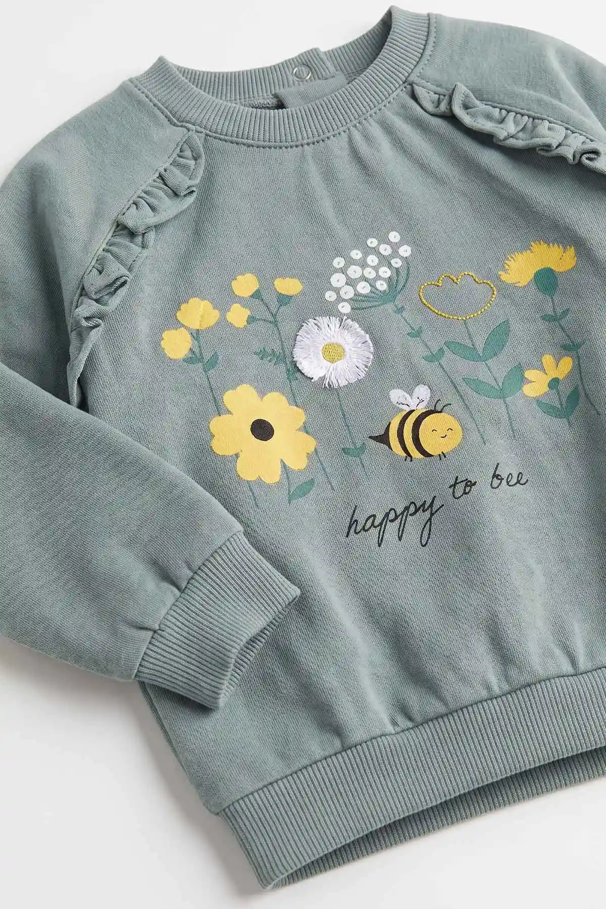 Yeşil (6-24 Ay) Arı Baskılı  Fitilli Taytlı  2'li Kız Bebek Takım 485472