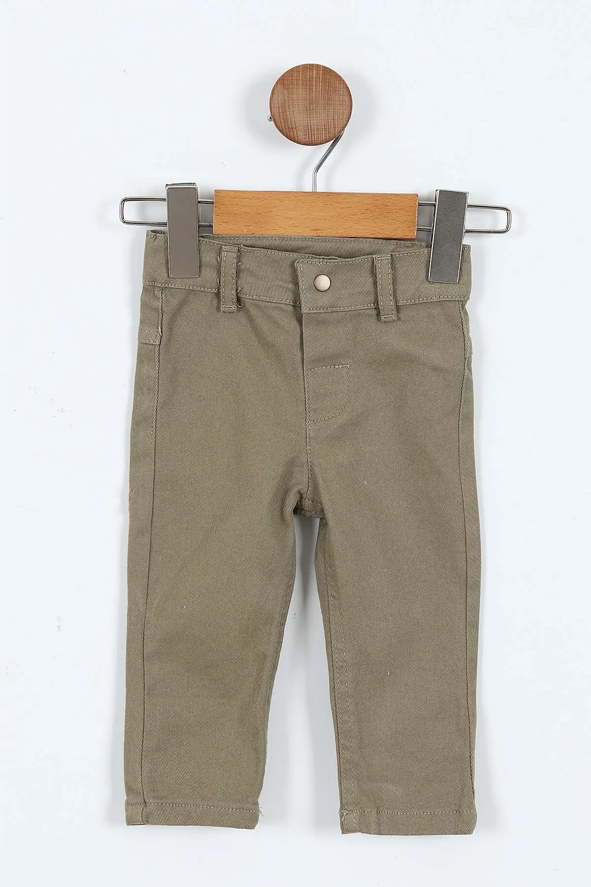 Yeşil (6-24 Ay) Baskılı Bodyli  Triko Ceketli Gabardin Pantolonlu Erkek Bebek 3'lü Takım 408450