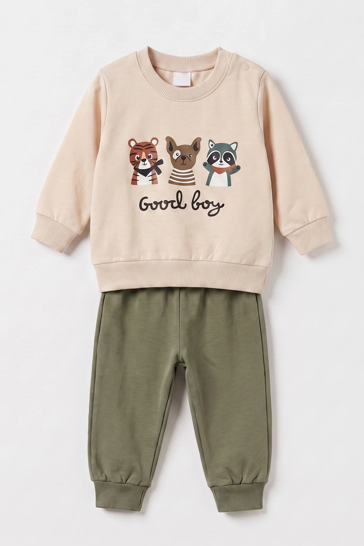 Yeşil (6-24 Ay) Good Boy Baskılı  2 İp Erkek Bebek Mevsimlik Takım 484018