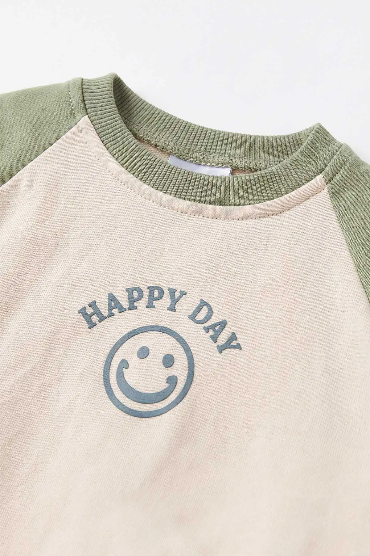 Yeşil (6-24 Ay) Happy Day Baskılı Garnili  2 İp Erkek Bebek Takım 479022
