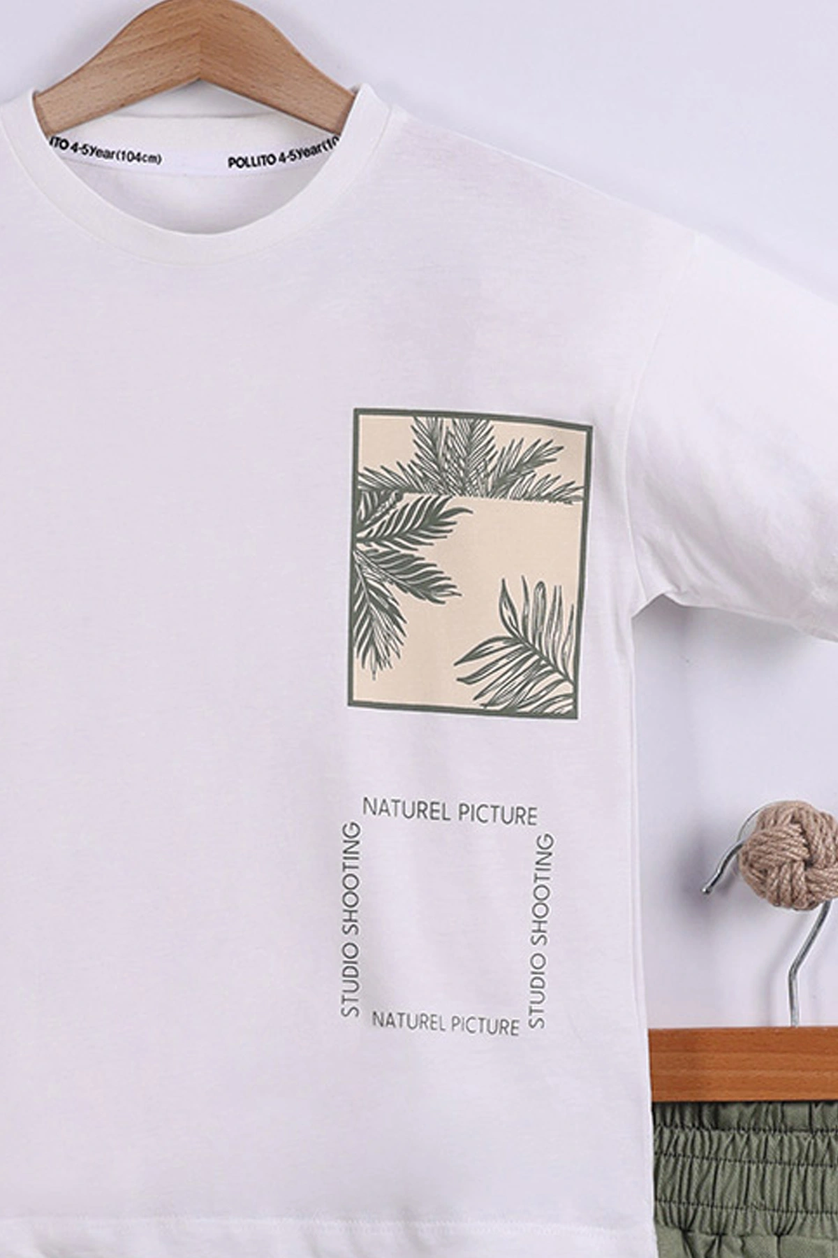 Yeşil (7-11 Yaş)Natural Picture Baskılı Tişörtlü  Gabardin Şortlu Erkek Çocuk Yazlık Takım 441934