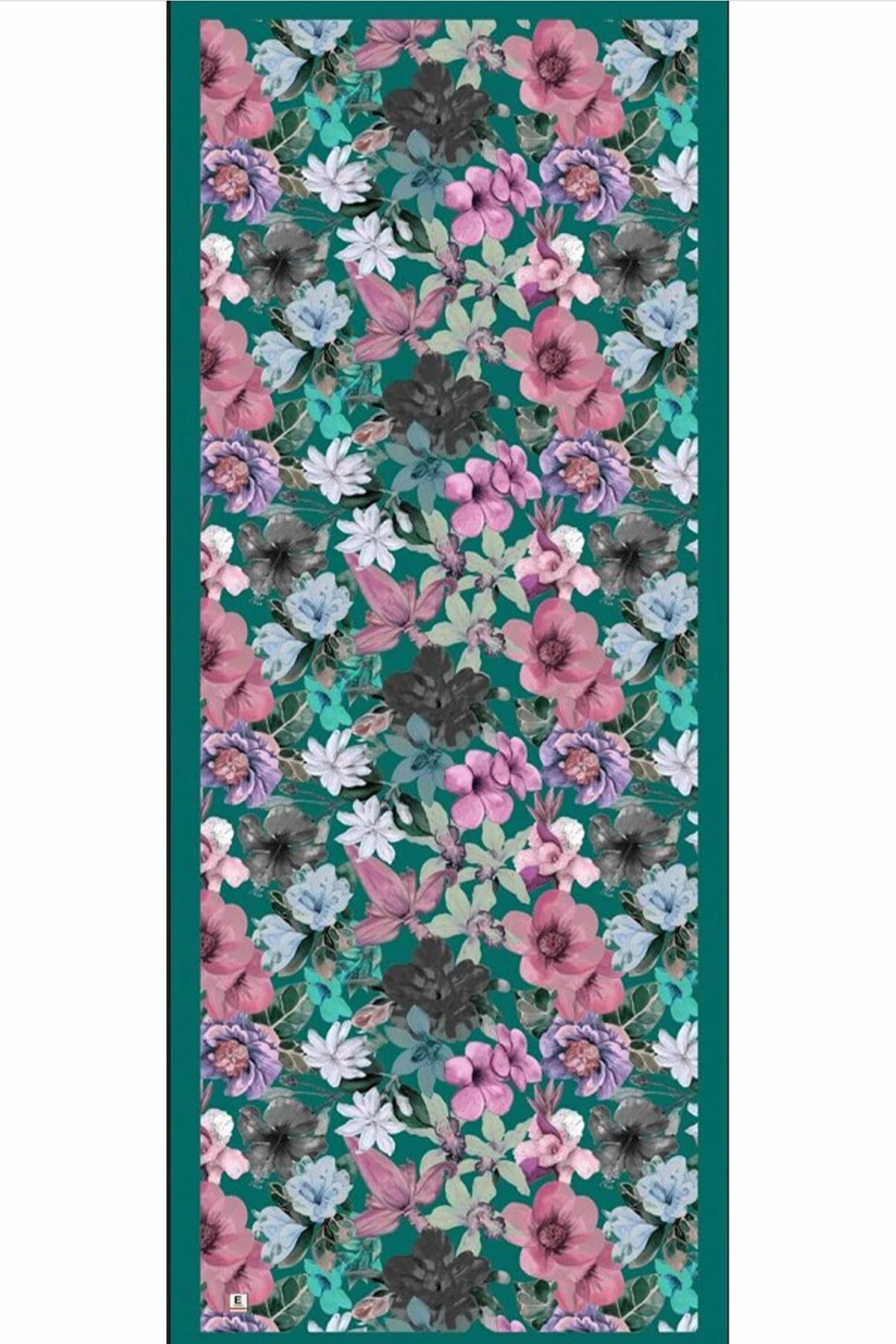 Yeşil 70x180 Cm Dijital Baskılı Botanik Desen Soft Şal 482158