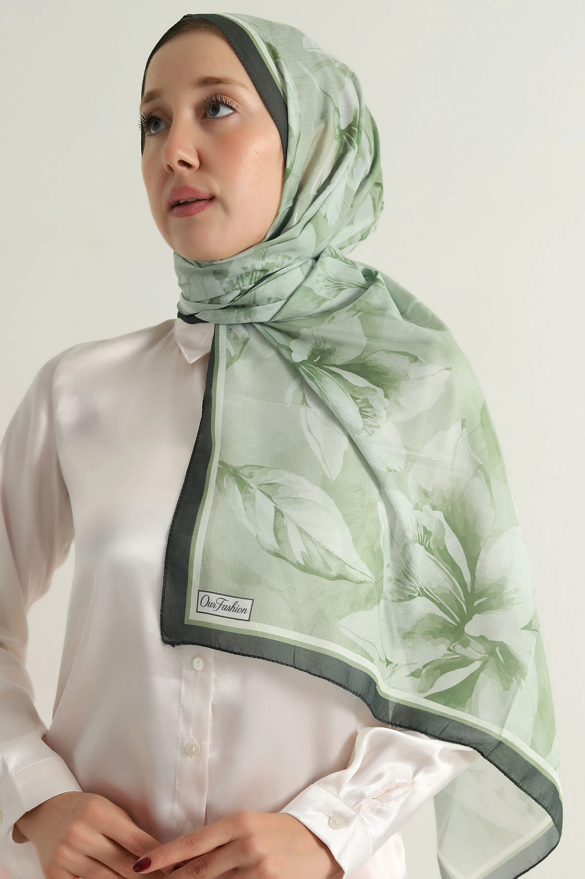 Yeşil 75x180 Cm Our Fashion Dijital Baskılı Desenli Nova Şal 396790