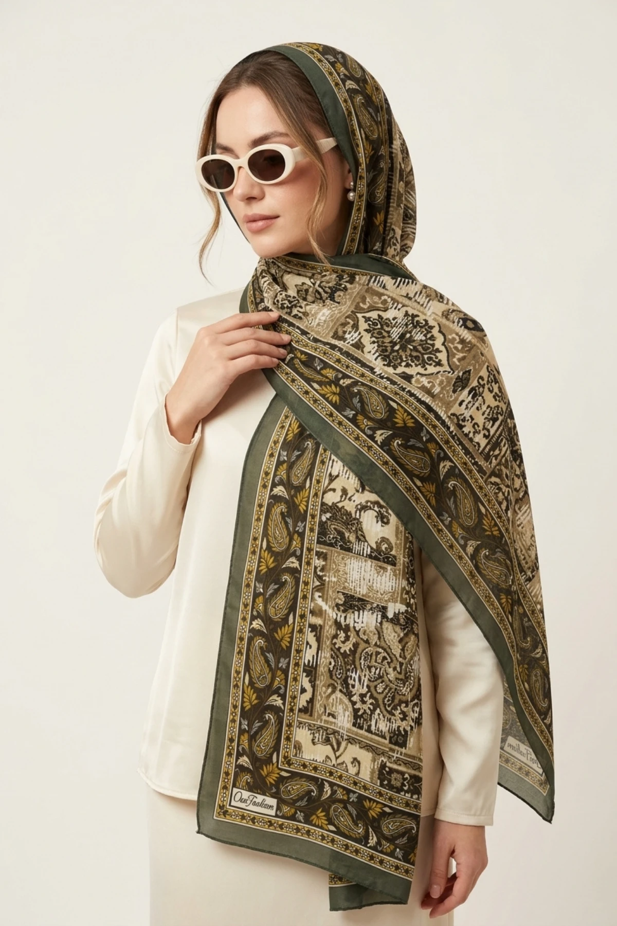 Yeşil 75x180 Cm Our Fashion Dijital Baskılı Desenli Soft Şal 408651