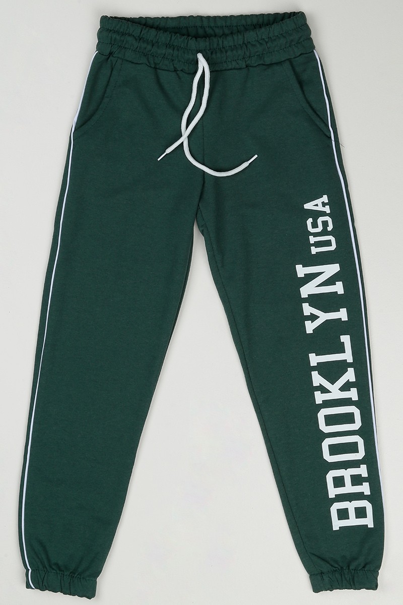 Yeşil (8-12 Yaş) Brooklyn Baskılı Kız Çocuk Eşofman 89580