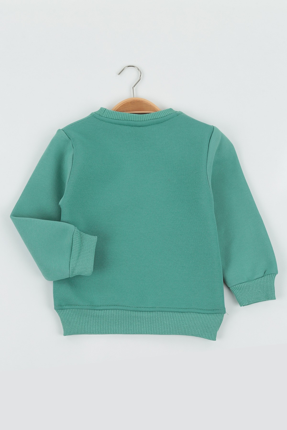 Yeşil (8-12 Yaş) Wowo Wın Baskılı Üç İp Şardonlu Erkek Çocuk Sweat Polar 135250