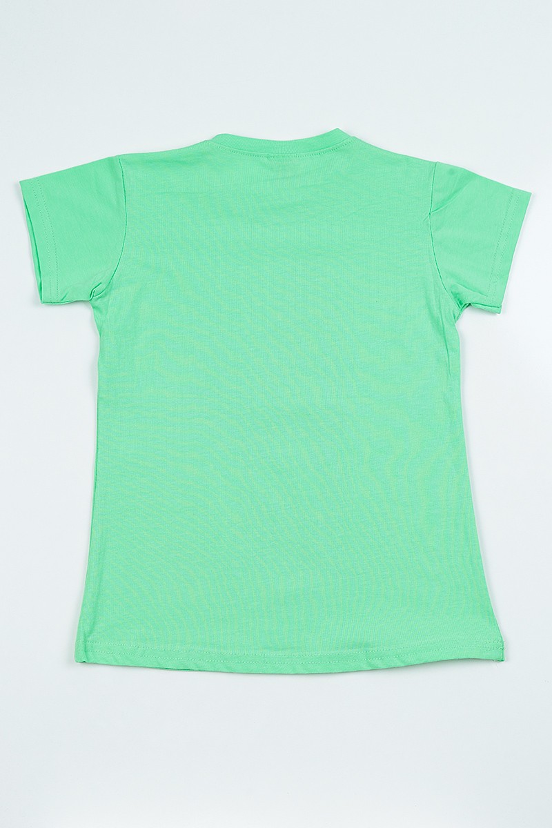 Yeşil (9-12 Yaş) Baskılı Kız Çocuk Tişört 105280