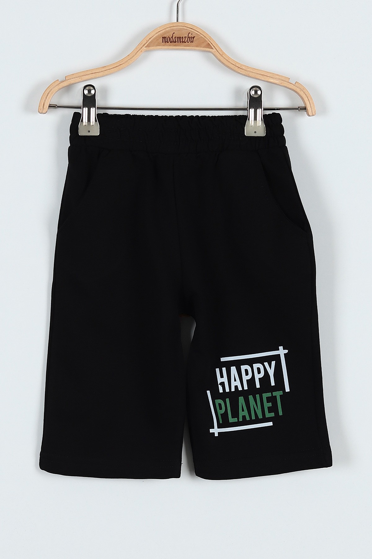 Yeşil (9-12 Yaş) Palmiye Baskılı Belden Bağlamalı Erkek Çocuk Takım 183081
