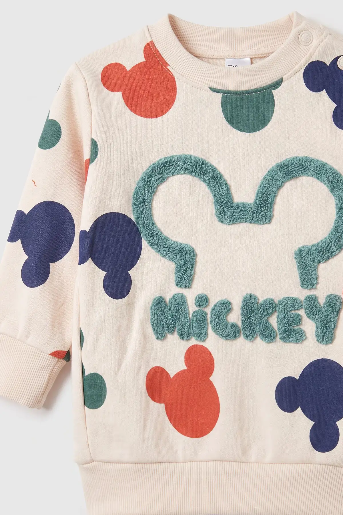 Yeşil (9-18 Ay)Mickey Süzene Nakışlı Çıtçıtlı  Bebek Takım 476268