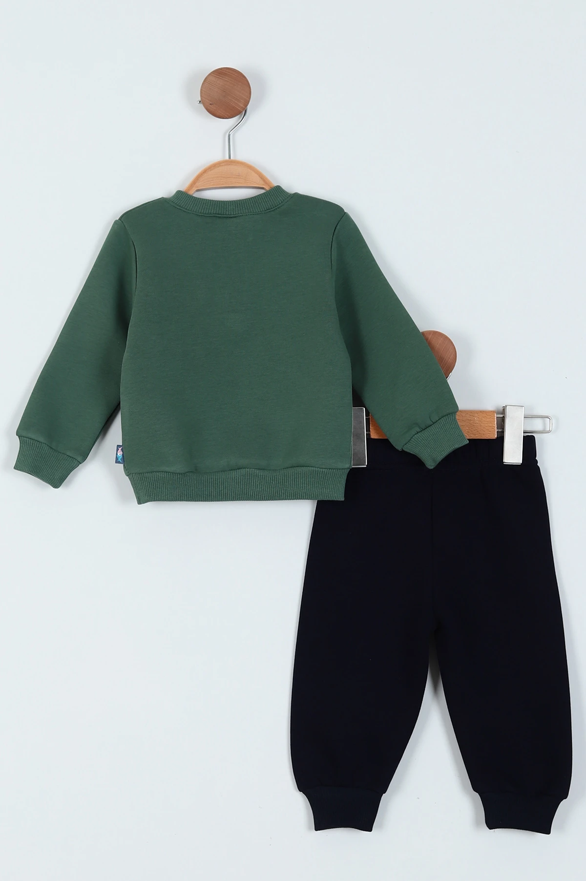 Yeşil (9-24 Ay) Baskılı 3 İp Şardonlu Erkek Bebe Takım 226276