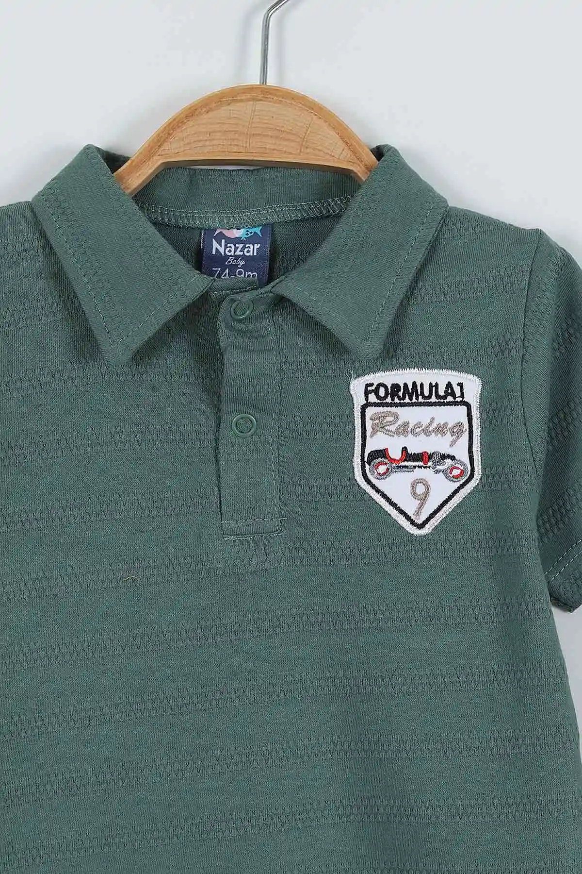 Yeşil (9-24 Ay)Formula Nakışlı Müslin Şortlu Erkek Bebek Takım 280560