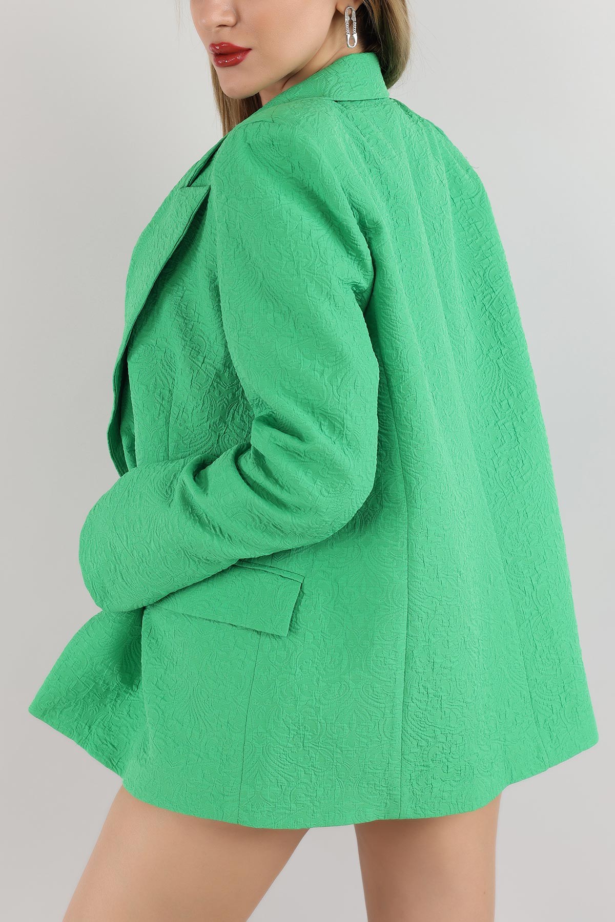 Yeşil Adonis Kumaş Astarlı Bayan Ceket 168637