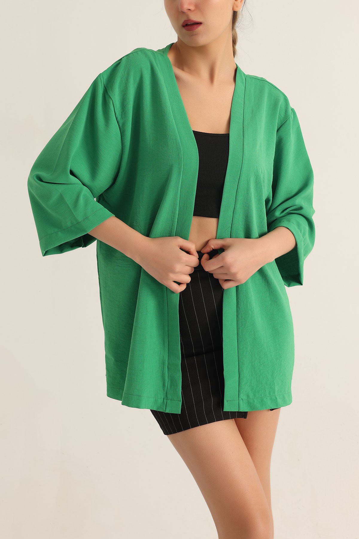 Yeşil Aerobin Kumaş Bayan Kimono 176769
