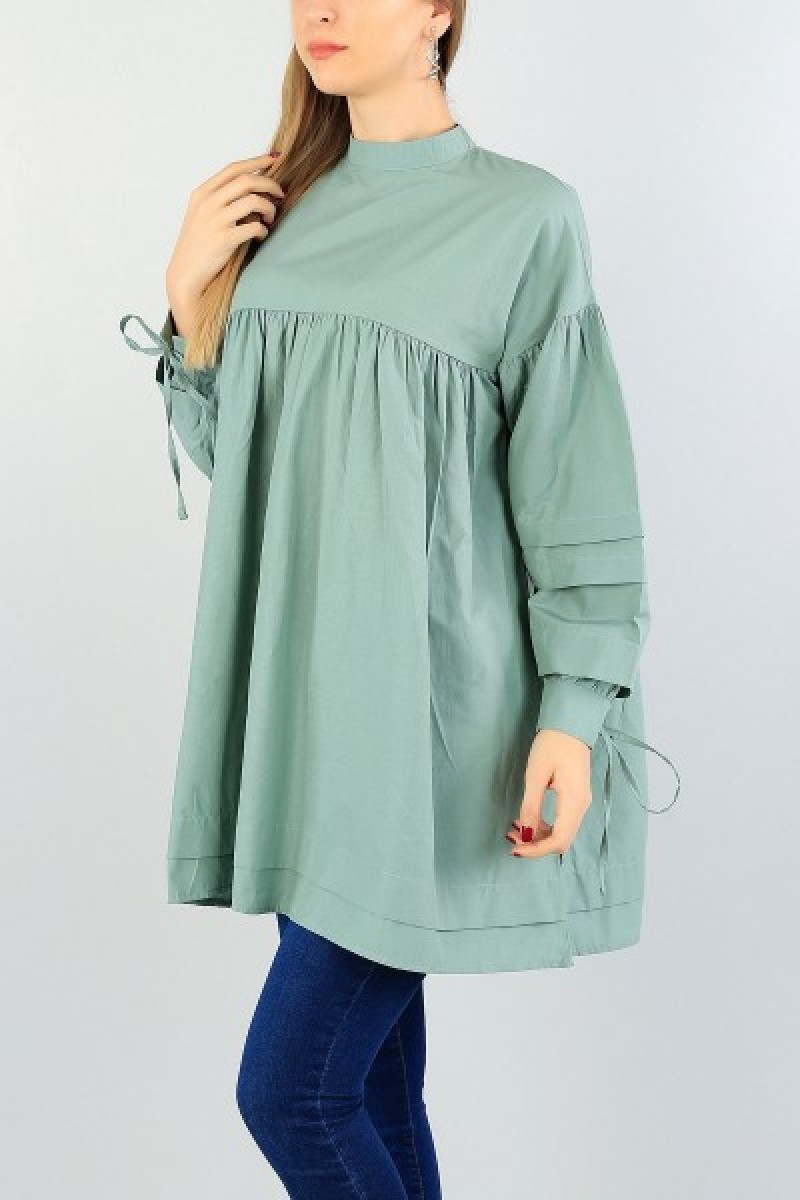 Yeşil Bağlamalı Kol Tunik 71859