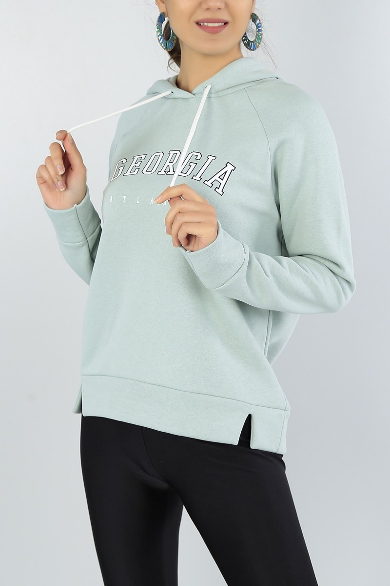 Yeşil Baskılı Bayan Şardonlu Sweat 47166