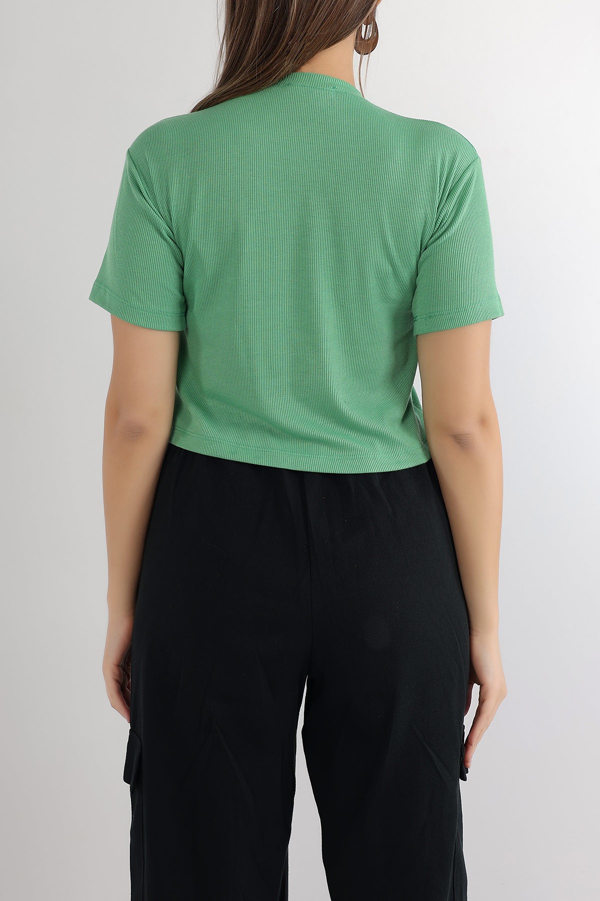Yeşil Baskılı Fitilli Bluz 164820