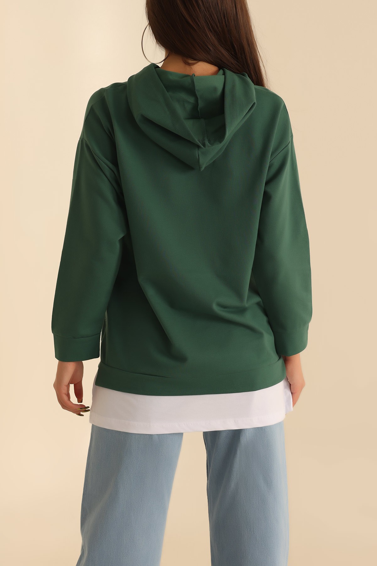 Yeşil Baskılı Garnili İki İp Sweat 203334