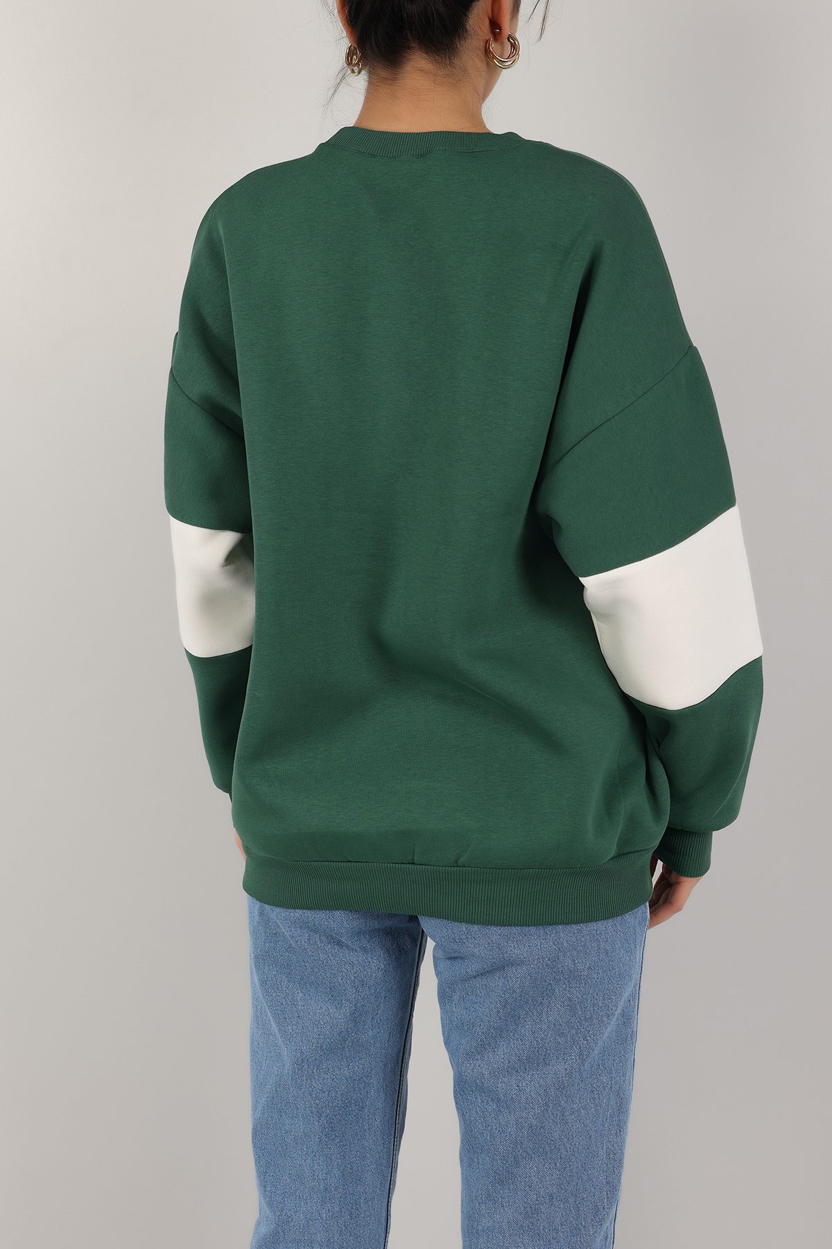 Yeşil Baskılı İçi Şardonlu Sweat 156146