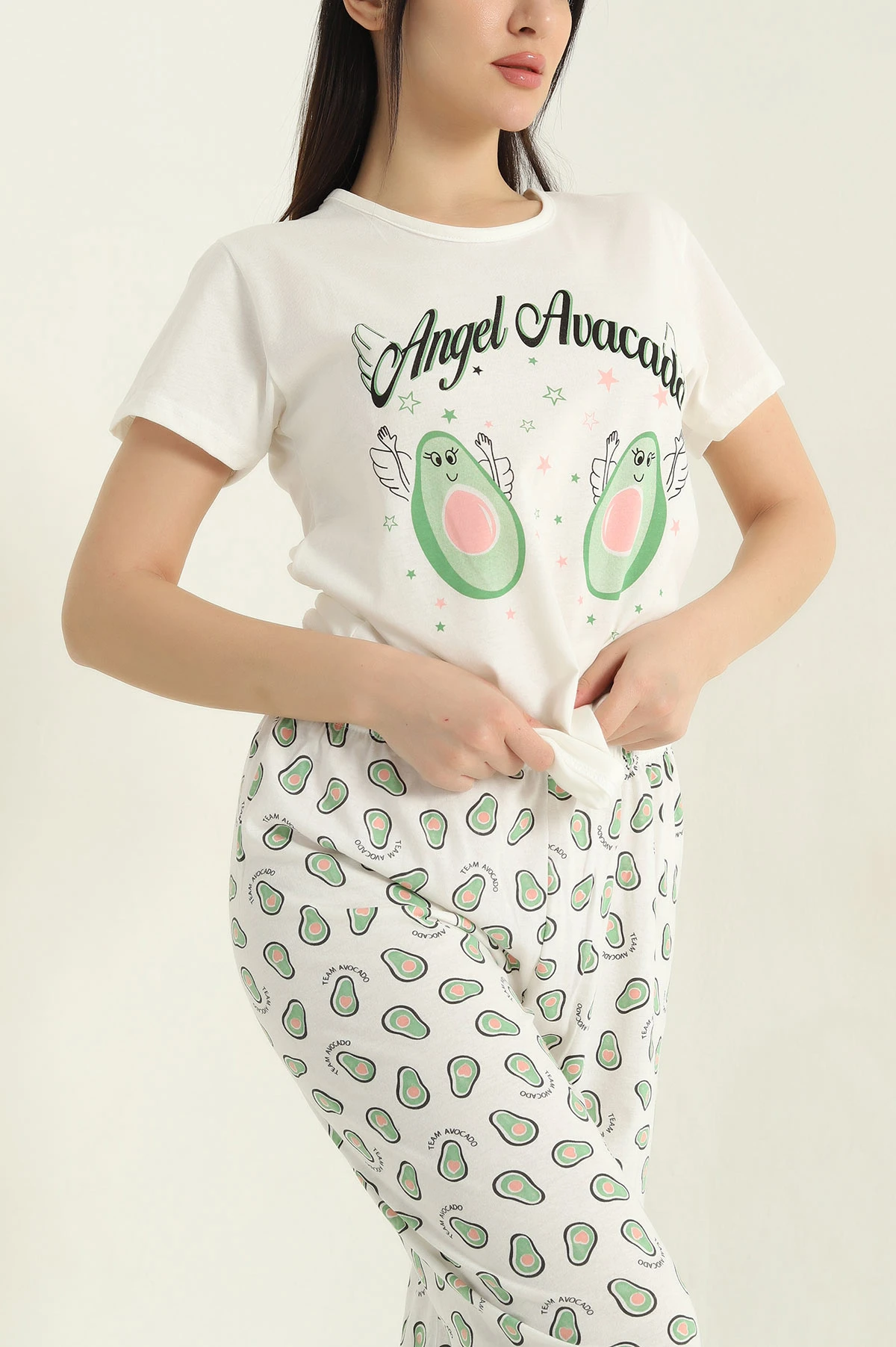 Yeşil Baskılı Kadın Pijama Takımı 357150