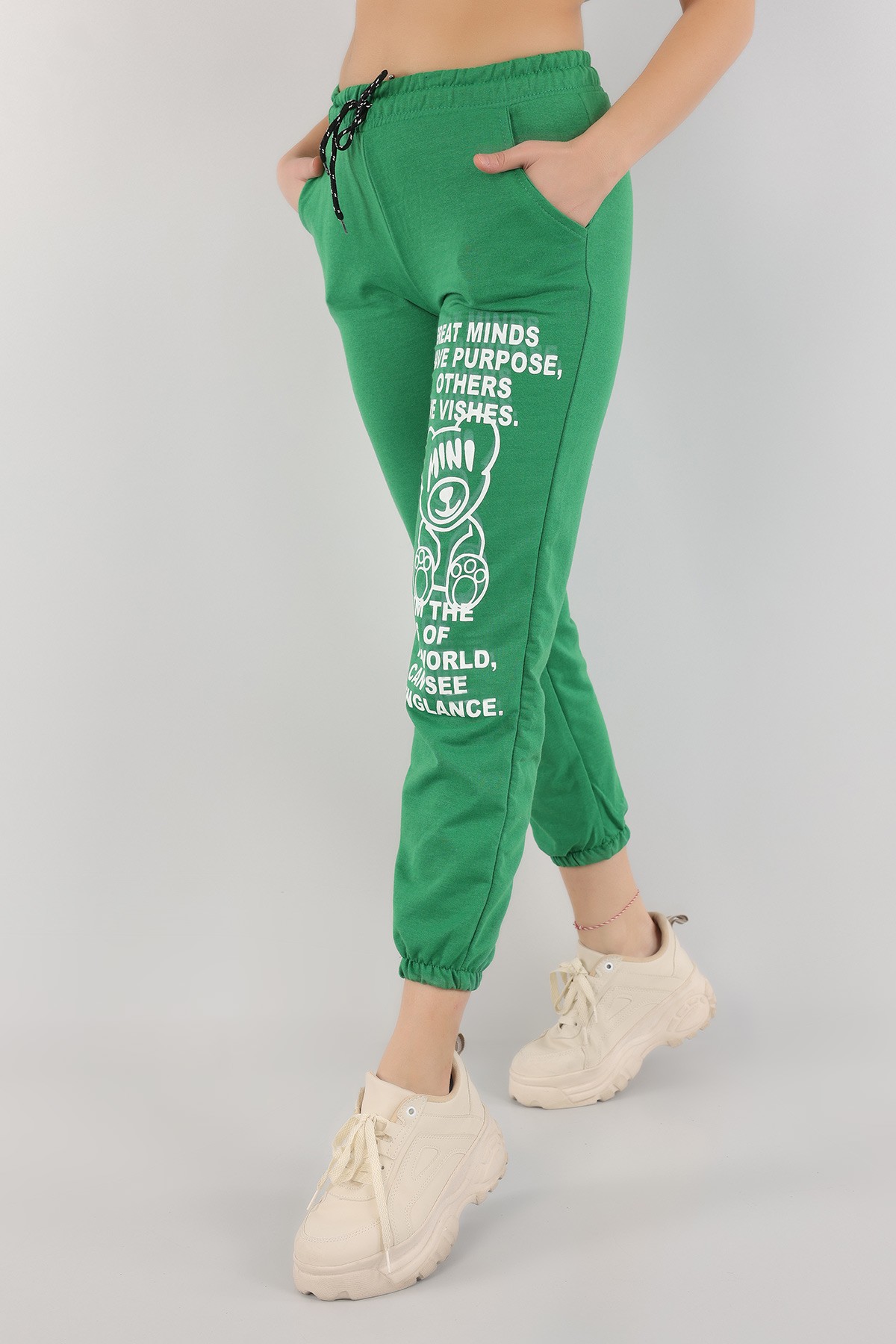 Yeşil Baskılı Paça Lastikli Eşofman Altı 162367