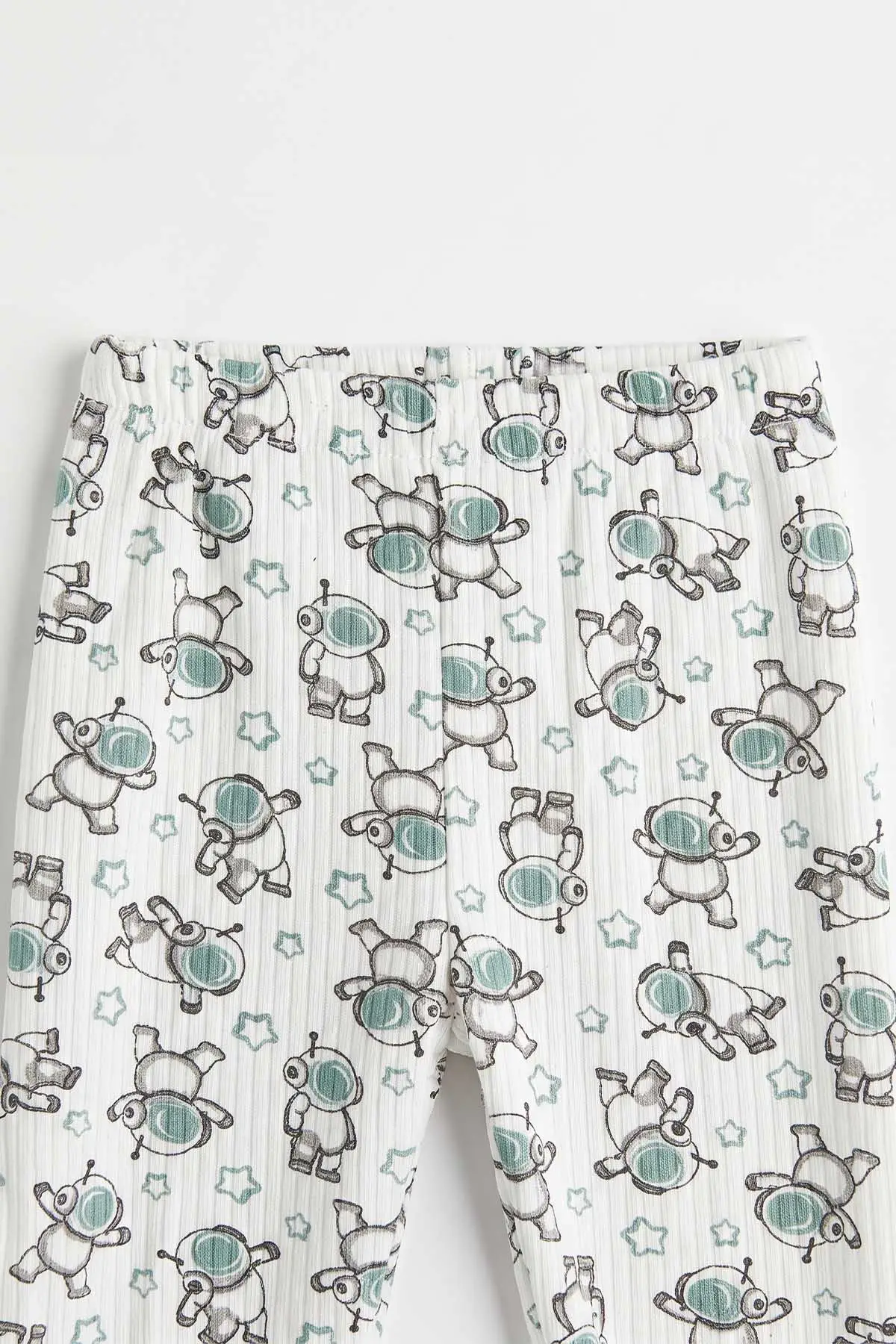 Yeşil Beyaz  (1-3 Yaş) Astronot Desenli Raporlu Çocuk Pijama Takım 477346