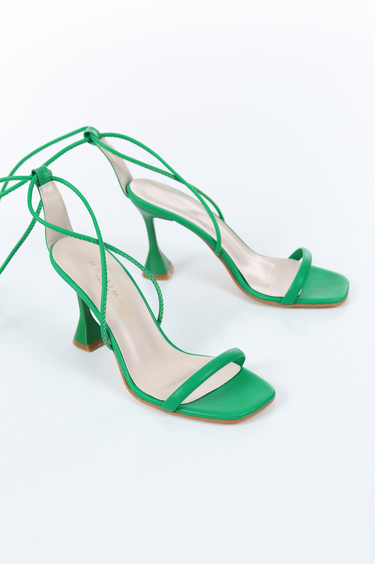 Yeşil Bilek Bağlamalı Topuklu Ayakkabı 162919