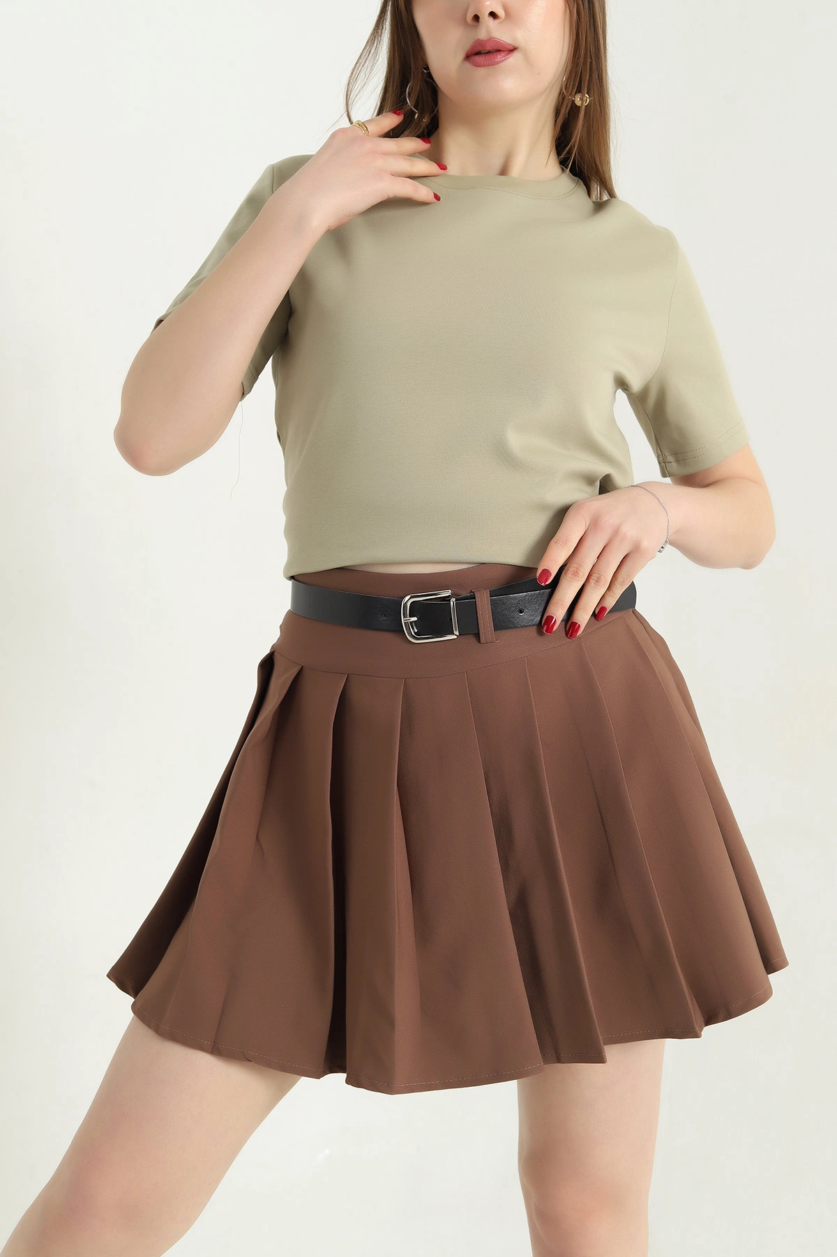 Yeşil Bisiklet Yaka Basic Tişört 338134