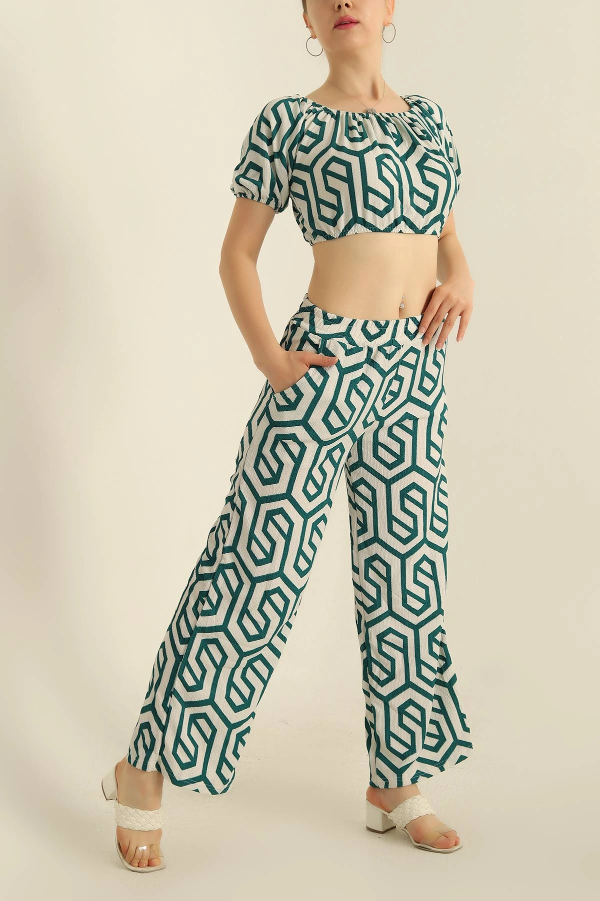 Yeşil Bluz Pantolon İkili Takım 254862
