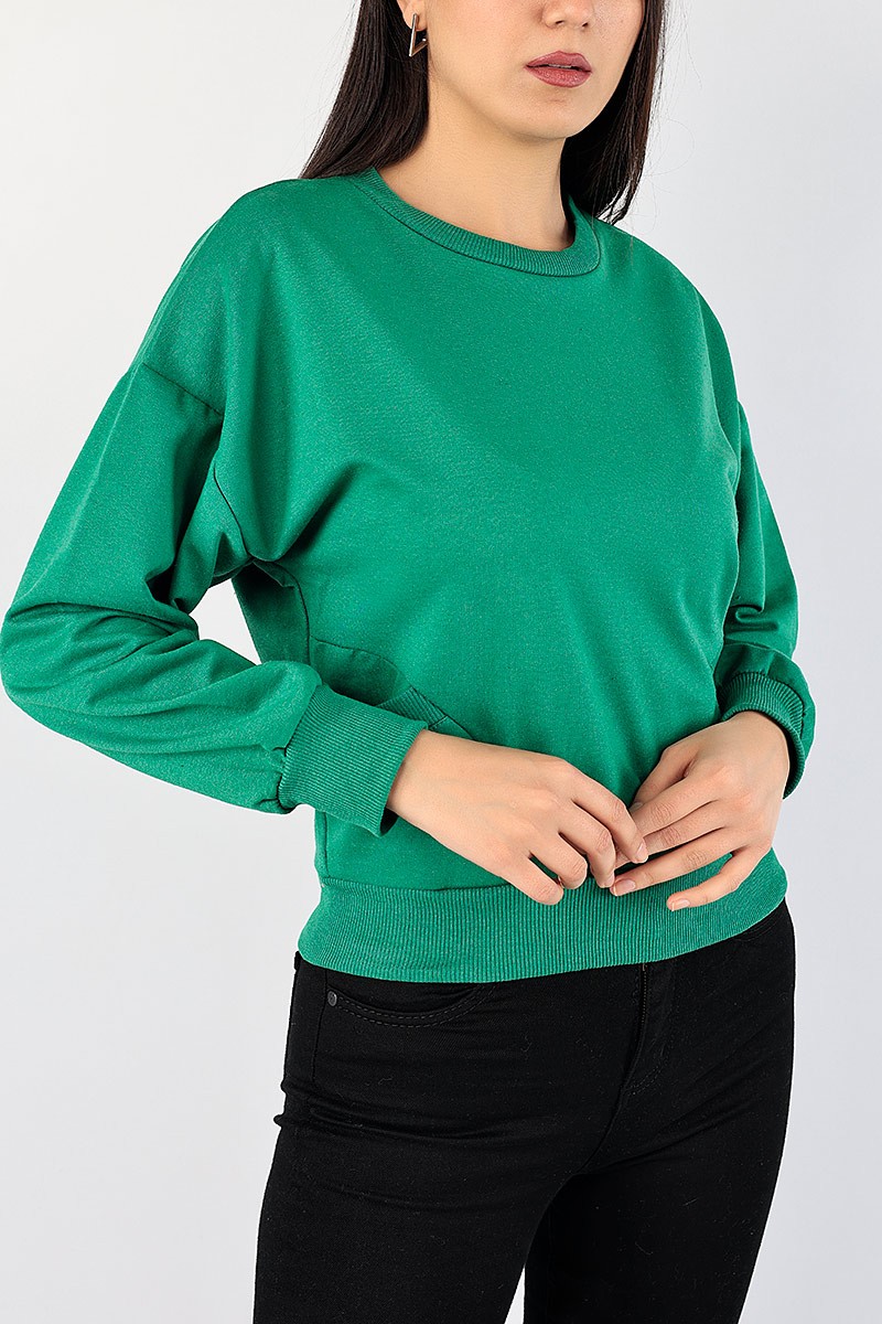 Yeşil Cep Tasarım Bayan Sweat 86987