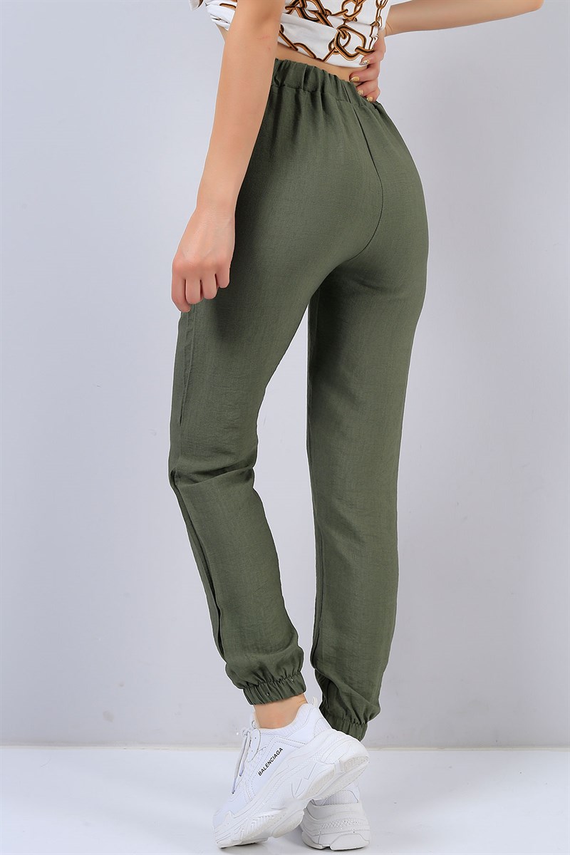 Yeşil Cepli Bayan Pantolon 15368B