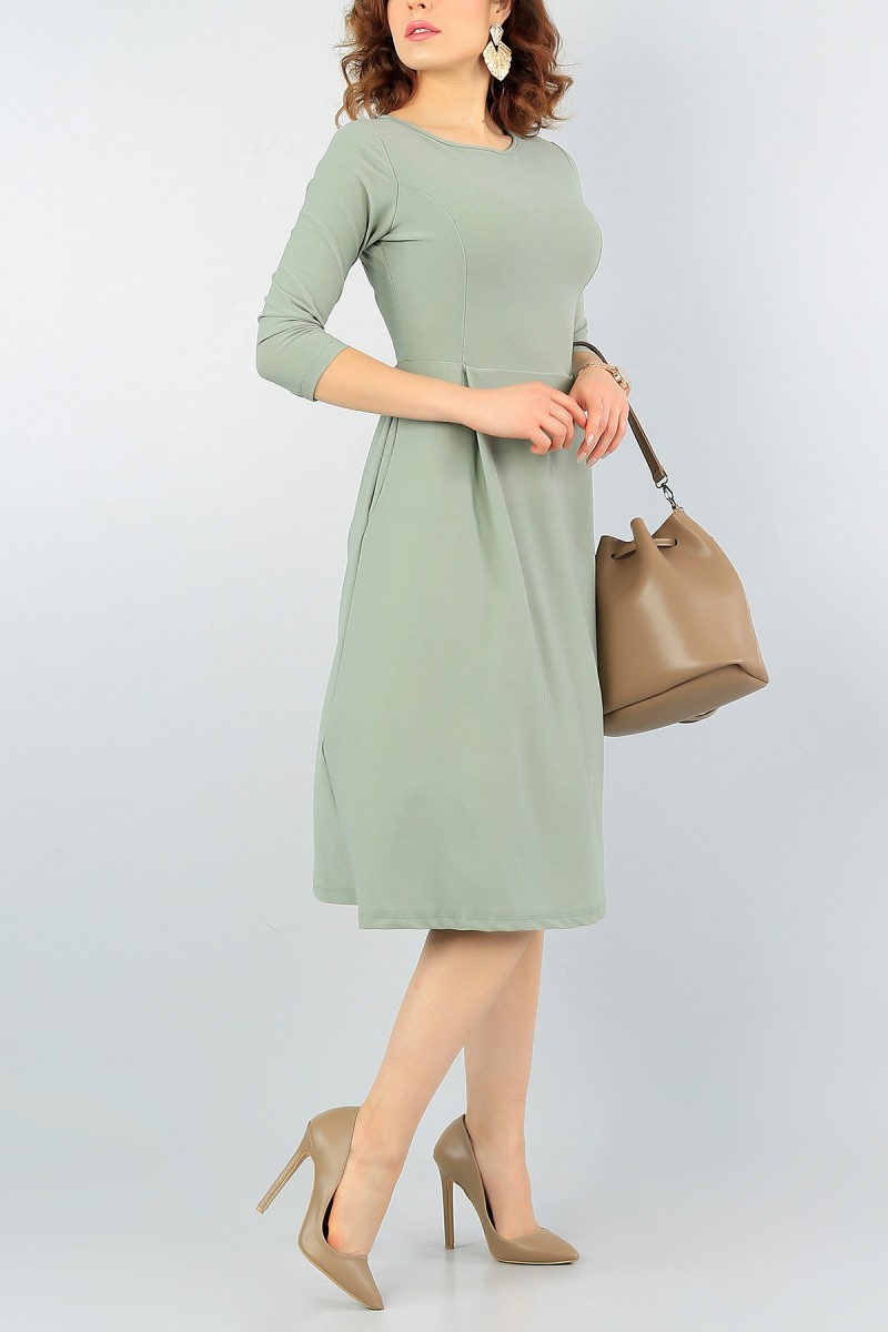 Yeşil Cepli Tasarım Elbise 58000