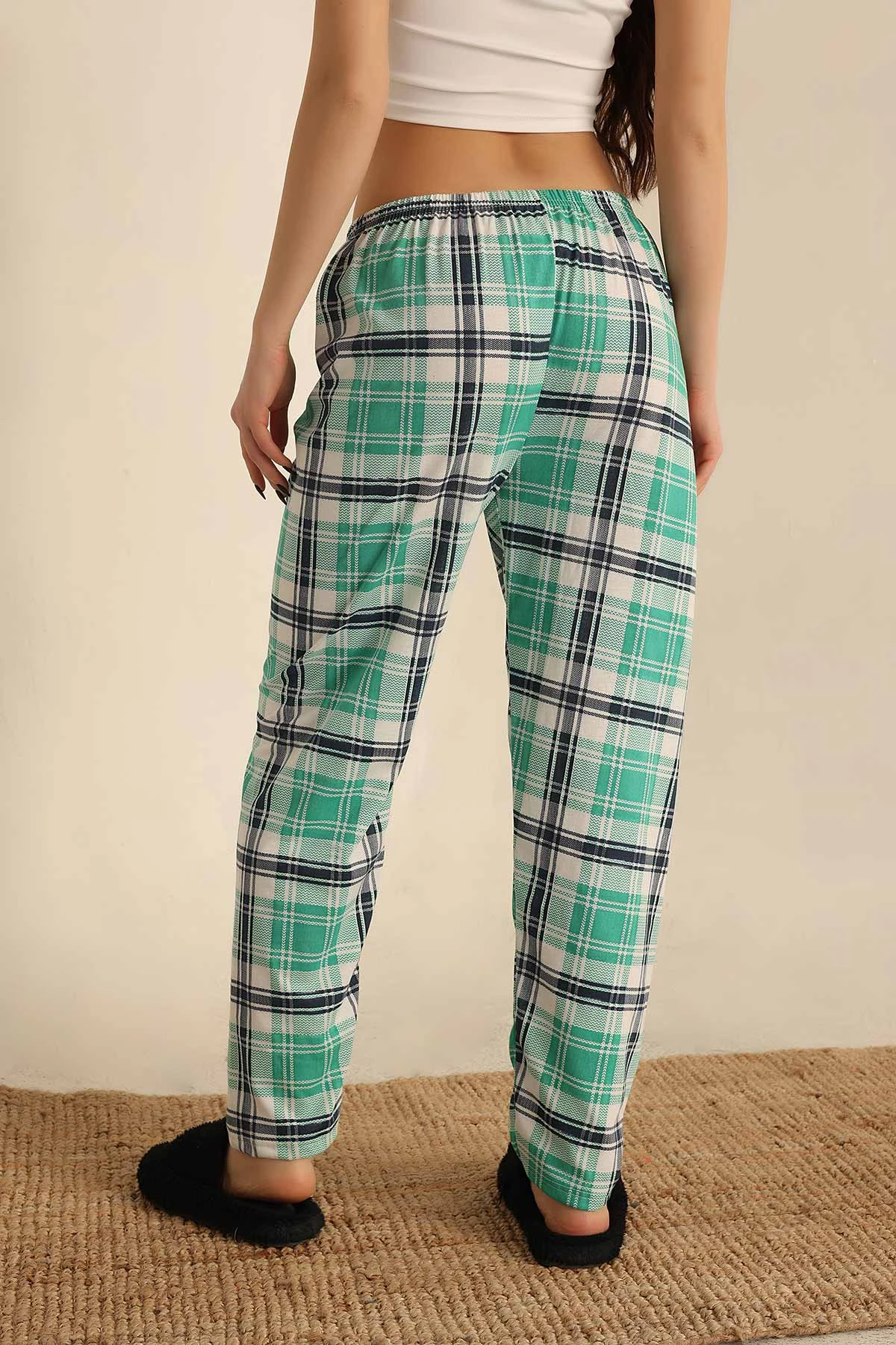 Yeşil Desenli Bayan Pijama Altı 241395