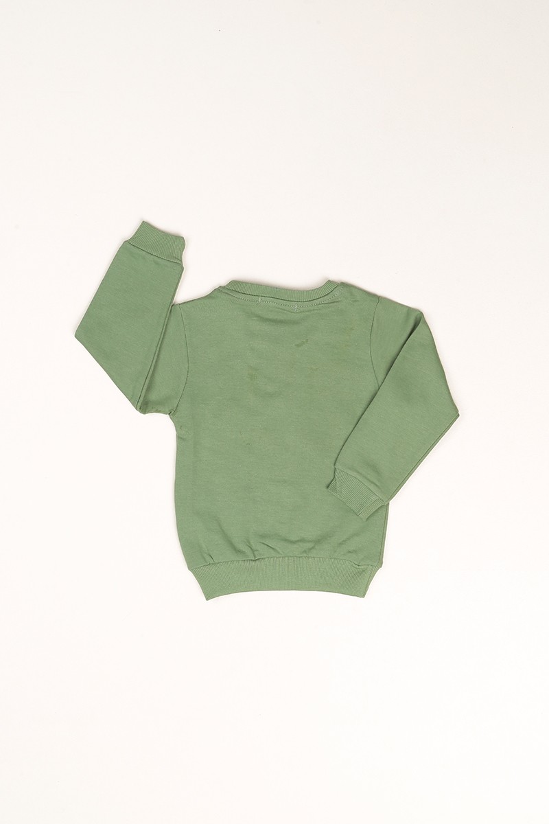 Yeşil Dırt Track Baskılı Şardonlu Erkek Çocuk Sweat 80960