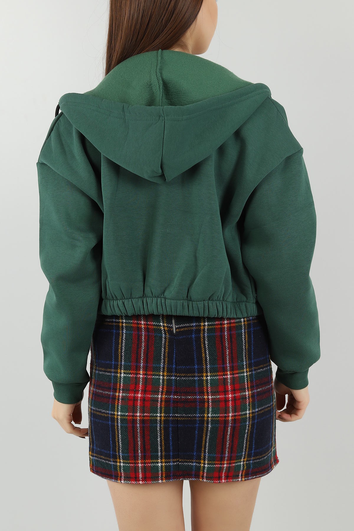 Yeşil Fermuarlı İçi Şardonlu Bayan Sweat 150233