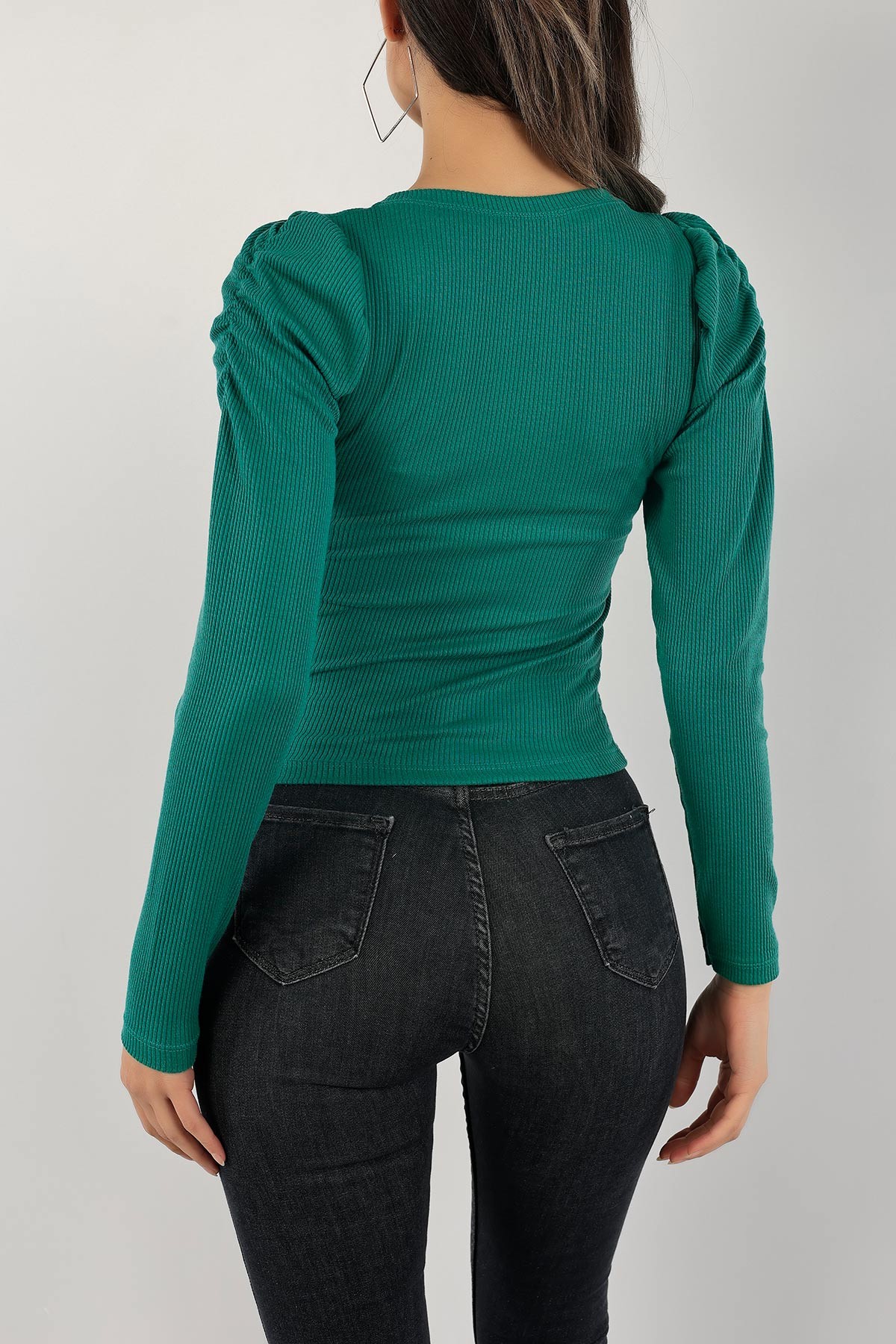 Yeşil Fitilli Likralı Bluz 135145
