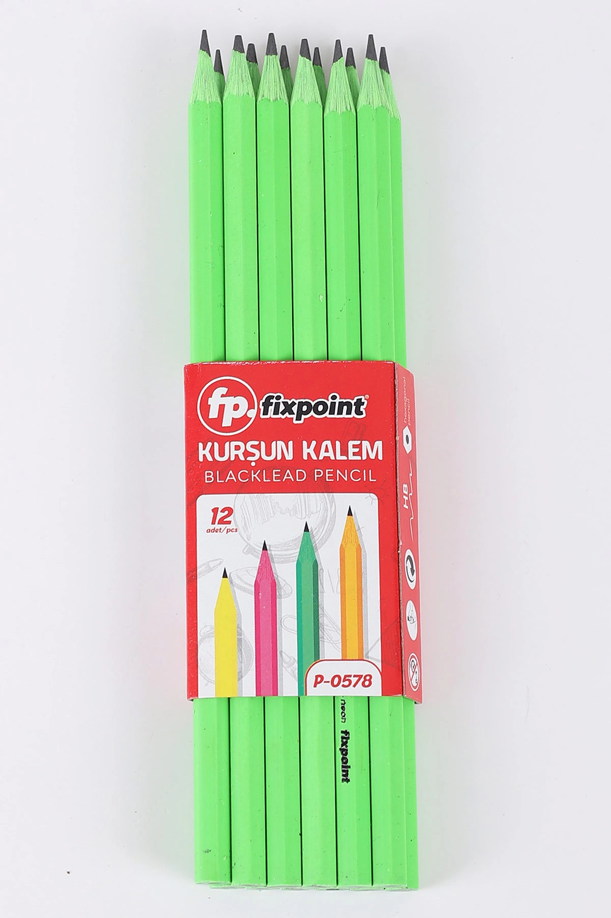 Yeşil Fixpoint Neon Kurşun Kalem 12'Lİ 421746