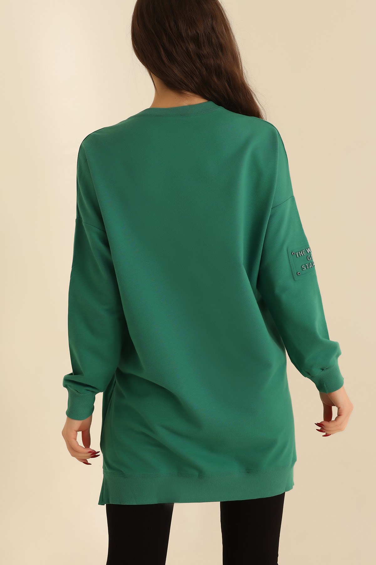 Yeşil Gofre Baskılı İki İp Sweat 213129