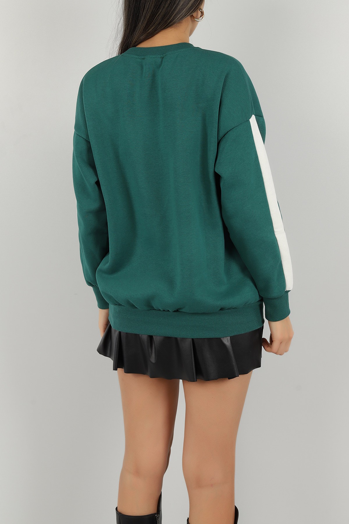 Yeşil İçi Şardonlu Baskılı Bayan Sweat -t 146029