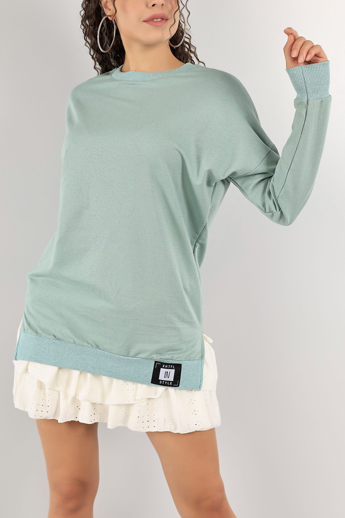 Yeşil İki İp Bayan Sweat 128886