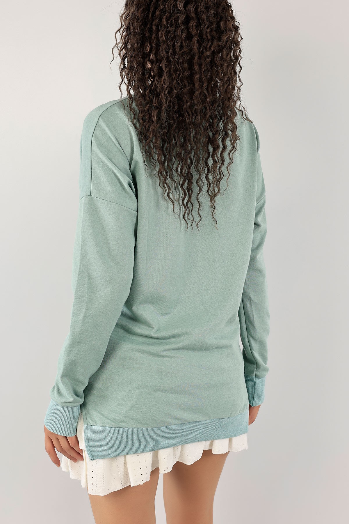 Yeşil İki İp Bayan Sweat 128886