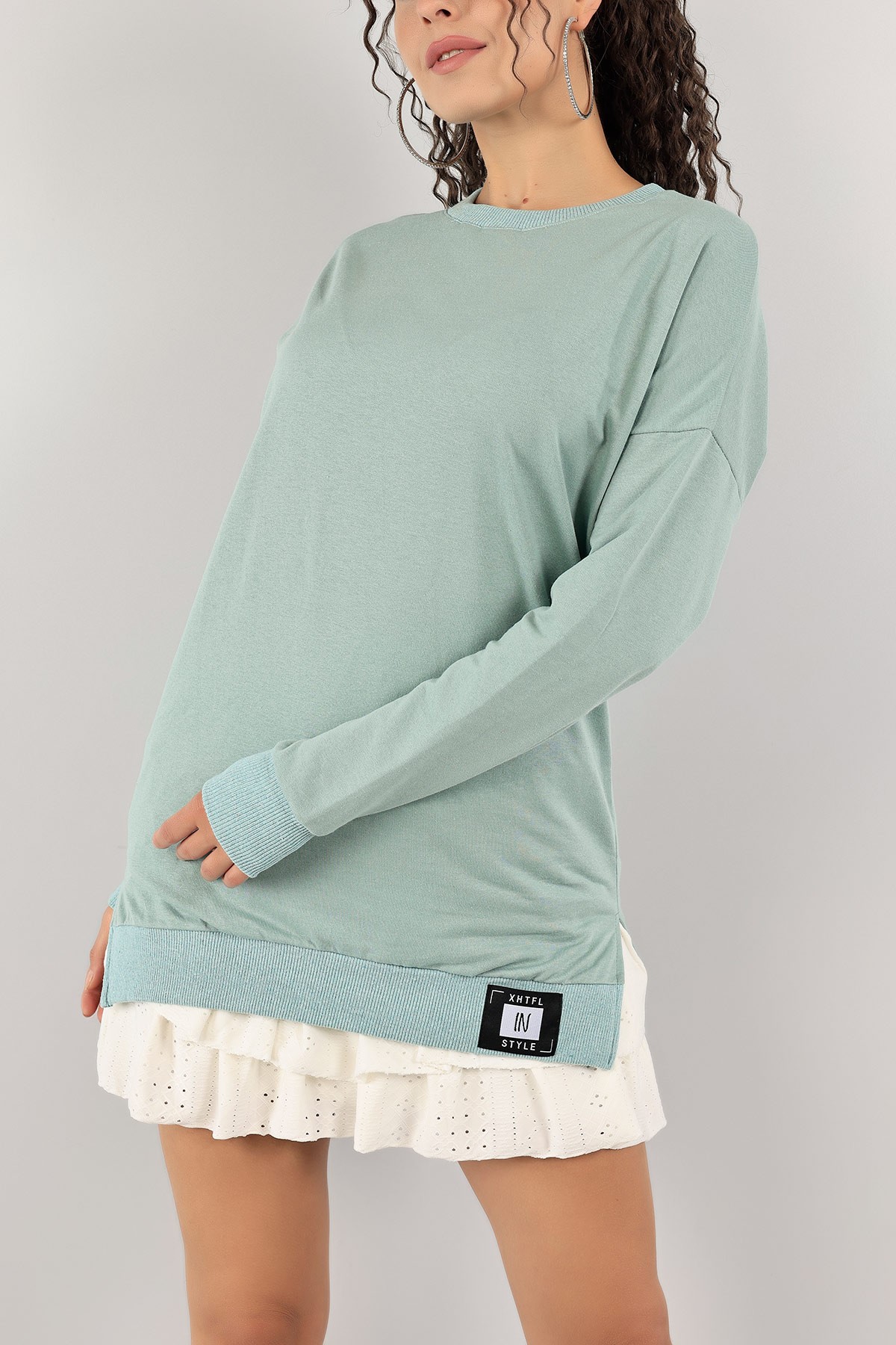 Yeşil İki İp Bayan Sweat 128886