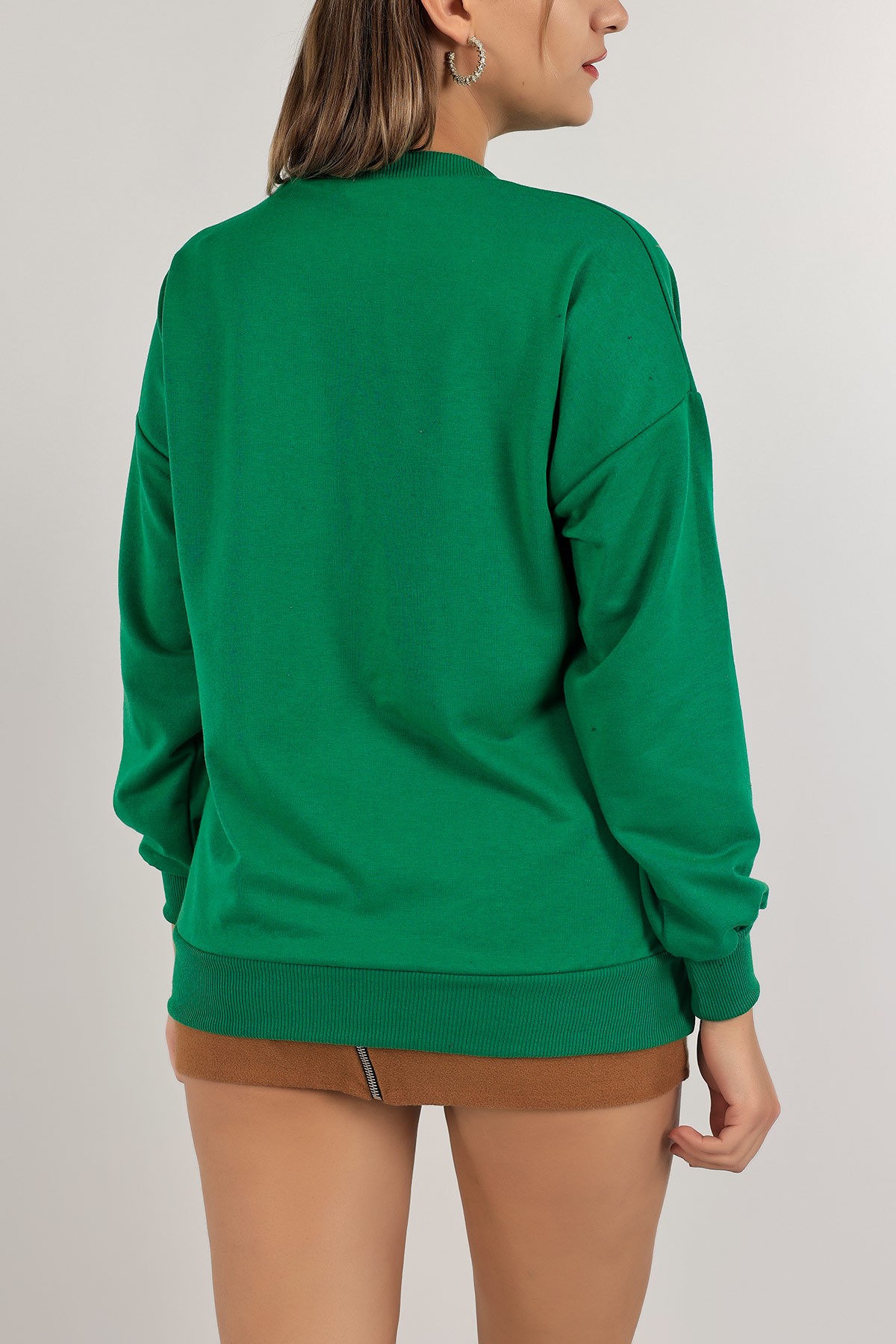 Yeşil İki İp Bayan Sweat 138291