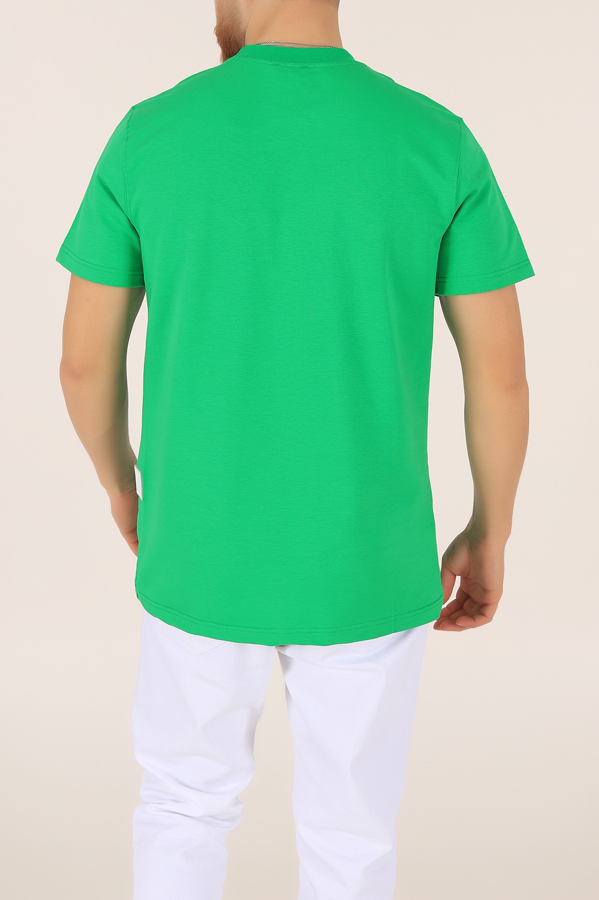 Yeşil İki İp Oversize Erkek Tişört 163556
