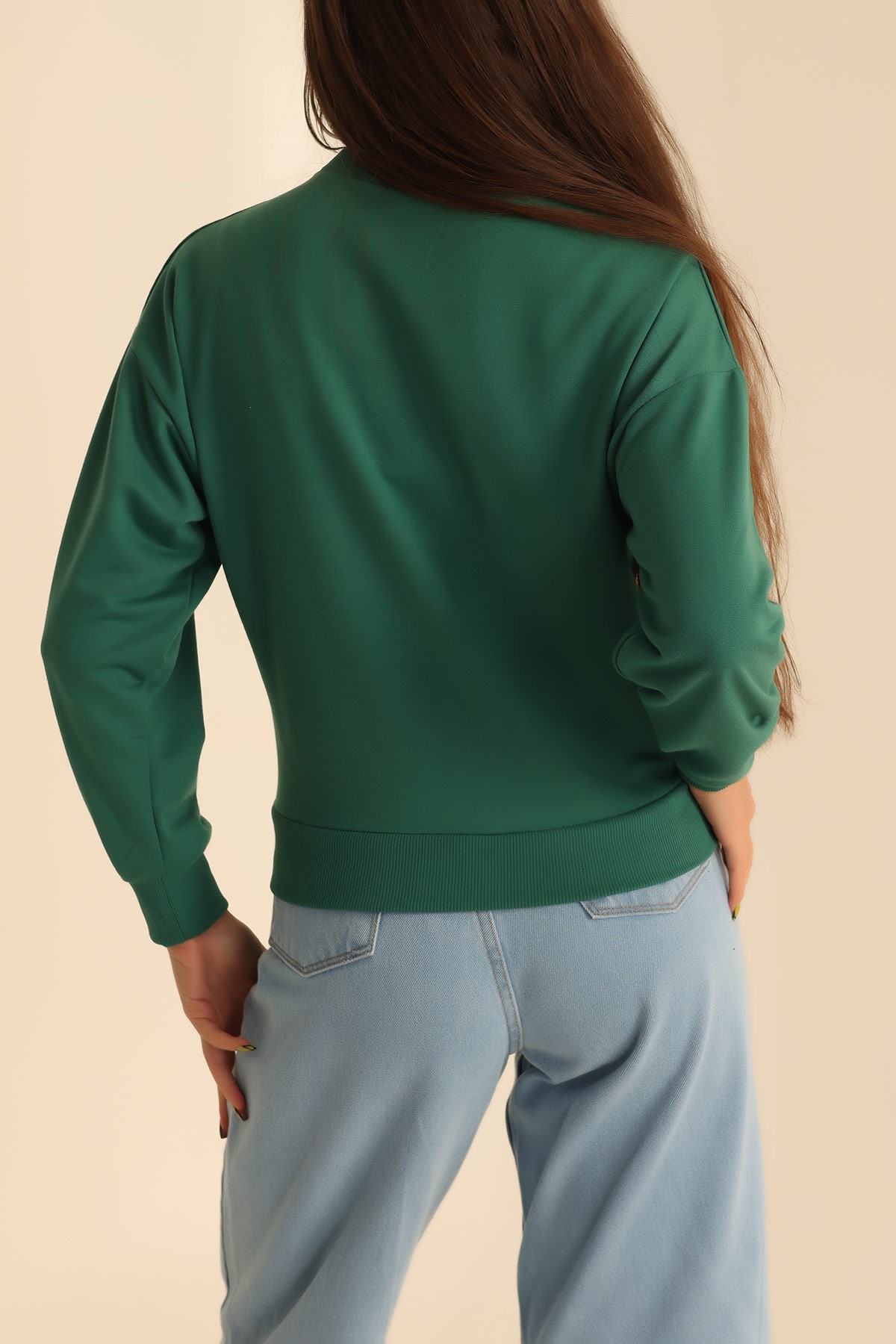 Yeşil İki İp Oversize Sweat 199711