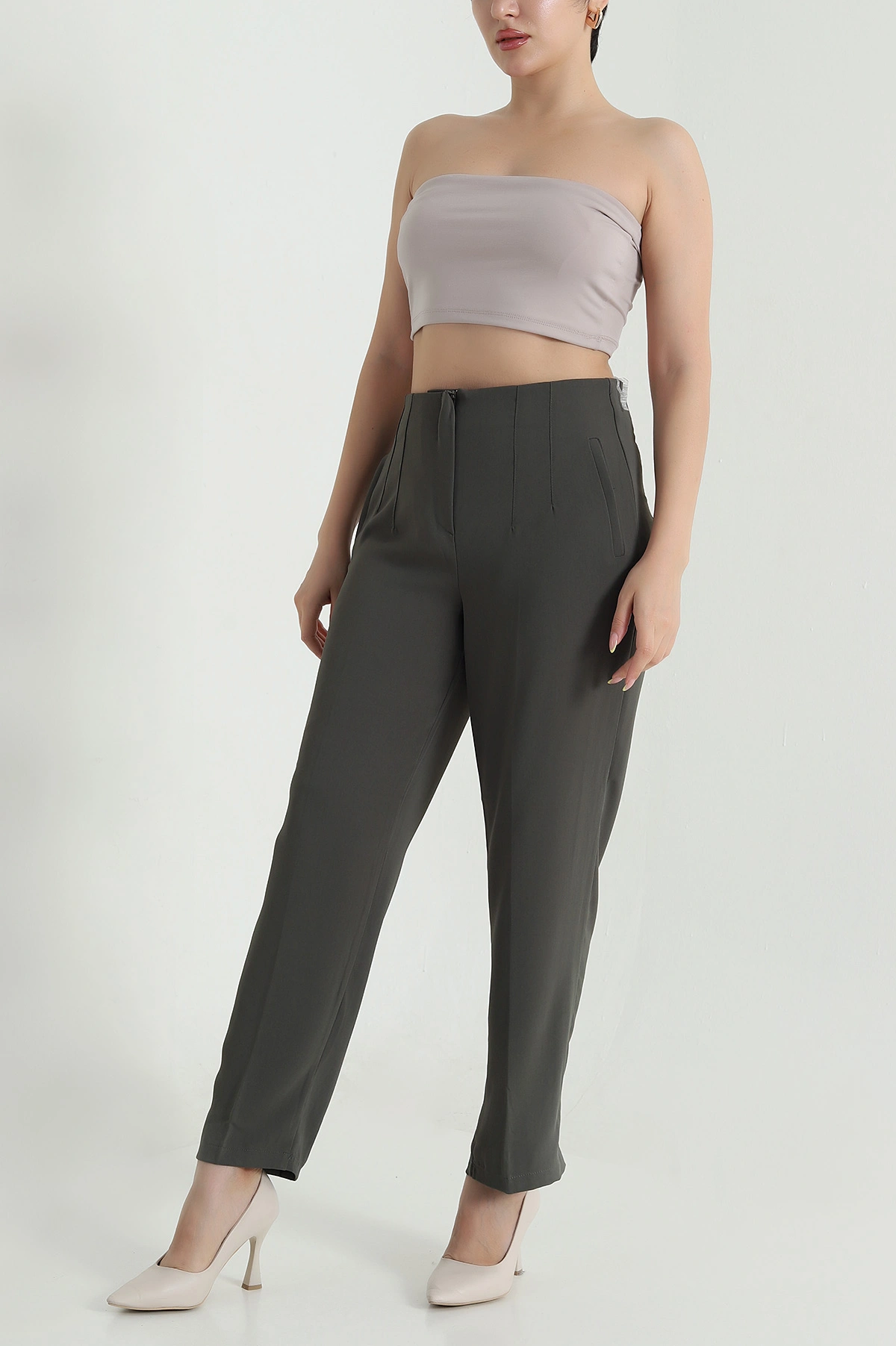 Yeşil İthal Crep Kadın Pantolon 470227