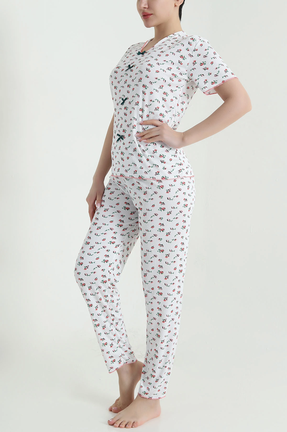 Yeşil Kaşkorse Kadın Pijama Takımı 460462