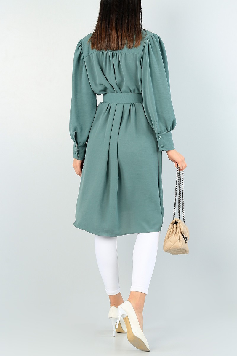 Yeşil Kemerli Aerobin Kumaş Tunik 60988